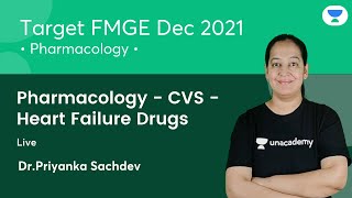 Pharmacology  CVS  Heart Failure Drugs  FMGE Dec21  Lets crack NEET PG  Dr Priyanka Sachdev [upl. by Karel]