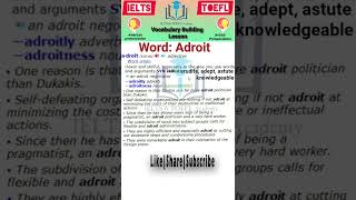 Adroit meaning and example  American and British pronunciations IELTS and TOEFL Academy [upl. by Jehial]