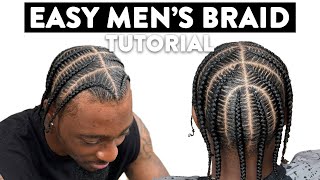 How to Do Easy Men’s Braids  StepbyStep Tutorial for Beginners [upl. by Ahsekahs252]