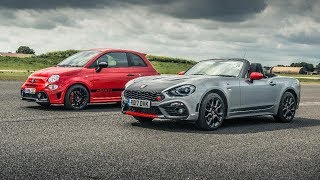 Abarth 595 Comp vs Abarth 124 Spider  Drag Races  Top Gear [upl. by Maretz]