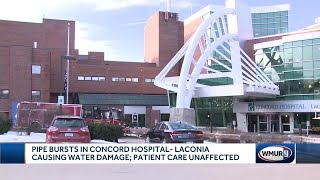 Pipe bursts in Concord Hospital  Laconia causing water damage [upl. by Chari974]