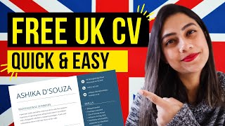 HOW TO MAKE A CV 🇬🇧 EASILY amp IN MINUTES  Free UK CV Template 2022  CV Format for Jobs [upl. by Olinad]