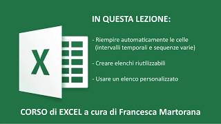 EXCEL tutorial 3 Riempimento automatico in Excel [upl. by Meekahs]