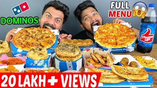 DOMINOS FULL MENU EATING MUKBANG  EATING PIZZA CHICKEN WINGS MEAT BALLS CHICKEN TACO Ep389 [upl. by Kenneth]