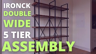 IRONCK Double Wide 5 Tier Open Bookcase Assembly Wynot 70 h x 531 w Steel Etagere Bookcase Assembly [upl. by Soloman]