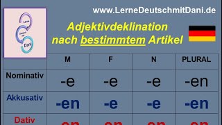 Deutsch lernen Die Adjektivdeklination alle Tabellen alle Beispiele [upl. by Adelric]