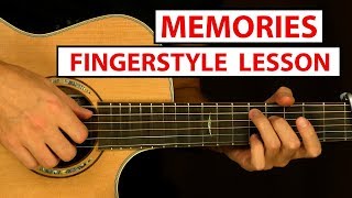 Memories  Maroon 5  Fingerstyle Guitar Lesson Tutorial How to Play Fingerstyle [upl. by Nilre466]