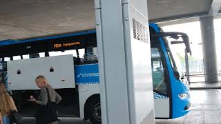 Oslo Gardermoen Airport Norway People Wait For Public Bus Outside [upl. by Silyhp172]