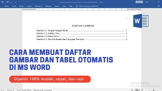 Cara Membuat Daftar Gambar dan Daftar Tabel Otomatis di Word [upl. by Essy785]