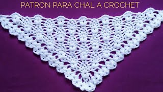 Patrón Chal Triangular a ganchillo paso a pasoTeje chal a crochetShawl crochet patternAula crochê [upl. by Aviva216]