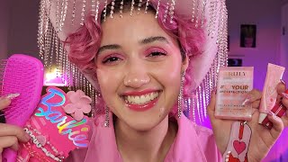 ASMR Friend Gets You Ready for the Barbie Movie 🎀 fast and aggressive personal attention grwm [upl. by Tamis]