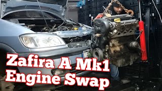 OPEL Vauxhall Zafira A Mk 1 Engine Swap 18 16v some tips before start [upl. by Nivrag]