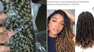 Passion Twist Crochet Braid Hair From Amazon 14 Inch Braids 8 Packs [upl. by Ecinaej]