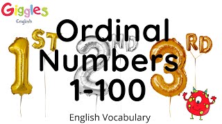 Ordinal Numbers FROM 1 TO 100 [upl. by Eniloj]