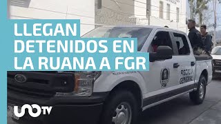 Llegan a la FGR en Morelia los 26 detenidos en La Ruana [upl. by Namron]