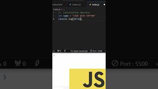 What is Concatenation Operator JavaScript shorts shortvideo [upl. by Beauregard]