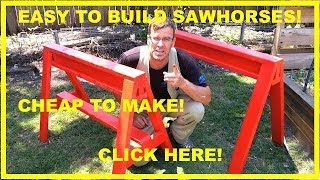 How to Build Sawhorses Easy Sturdy and Cheap PERFECT [upl. by Eardna467]