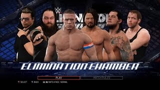 WWE 2K17 PS3  JohnCenaVSAJStylesVSBrayWyattVSBaronCorbinVSTheMizVSDeanAmbrose  Elimination Chamber [upl. by Kramer]