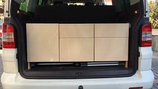 DIY Mueble cama de madera a medida camper T5 Multivan [upl. by Akeihsat]