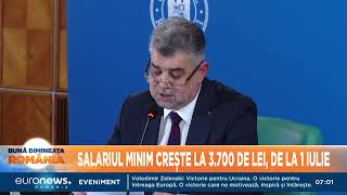 Marcel Ciolacu Salariul minim brut pe economie va crește de la 3300 de lei la 3700 de lei în 2024 [upl. by Gaynor706]