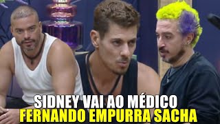 FERNANDO EMPURRA SACHA DA ESCADA E QUEM CAI D ESCADA É SIDNEY VAI AO MÉDICO [upl. by Ecnarret536]