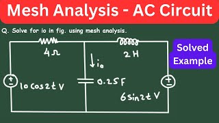 Mesh Analysis AC Circuit Problem  Sinusoidal Steady State Analysis  AC Circuit Analysis [upl. by Ansaev]