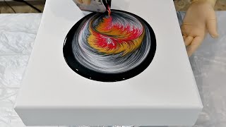 Acrylic Pouring  Learn the Hidden Colors Technique in Gold Silver Red amp Black  Fluid Art [upl. by Netsirt610]