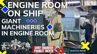 Engine Room On Ship  Mega Ship Tour  Giant Machineries In Engine Room  A Must Watch [upl. by Noevad450]