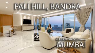 Inside Mumbais Luxe 4BHK Pali Hill Bandra  Sea View Paradise 🌊🪄 [upl. by Tarr682]