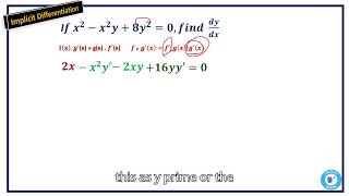 IMPLICIT DIFFERENTIATION [upl. by Krid]