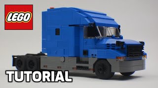 LEGO Tutorial  How to Build a Semi Truck [upl. by Linad]