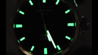 Certina DS First C0144071105100 Night Video Lume [upl. by Laurice]