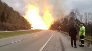 Huge Natural Gas Explosion Across Highway 77 in Sissonville West Virginia [upl. by Airom]