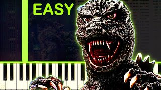 GODZILLA 1985 THEME  EASY Piano Tutorial [upl. by Noyar]