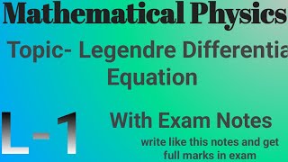 Legendre polynomial II M sc Physics ll Mathematical Physics ll csir net ll CCS University [upl. by Cobb]