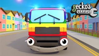 Rainbow Truck Colors  Geckos Garage  Truck Colors For Kids  Educational Videos For Toddlers [upl. by Anaek]