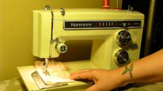 NIFTYTHRIFTYGIRL Vintage Kenmore 1431 sewing machine with built in stitches [upl. by Ekaj]