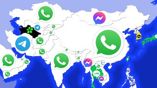 Most Popular Messaging App In Each Country [upl. by Kazimir]