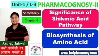 Significance of Shikmic Acid Pathway  Biosynthesis of Amino Acids  L3 Unit1 PharmacognosyII 5th [upl. by Robena]