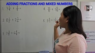 ADDING FRACTIONS AND MIXED NUMBERS [upl. by Cynth]