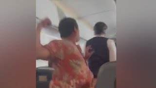 VIDEO Passenger arrested after punching flight attendant in the head [upl. by Uriah]