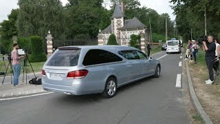 Delon funeral hearse arrives at French stars estate  AFP [upl. by Helsa842]