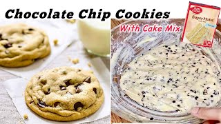 How To Make Chocolate Chip Cookies  Bakery Style Soft amp Chewy Cookie  Cake Mix Pack Recipe [upl. by Chute]