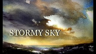 Stormy Sky Abstract Tonalist Landscape Watercolour Painting [upl. by Papageno]