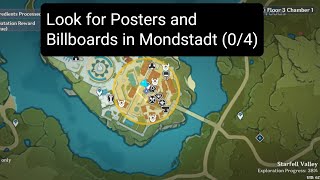 Look for Posters and Billboards in Mondstadt 04  Genshin Impact [upl. by Eronaele]