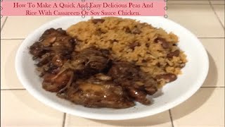 How To Make A Quick And easy Delicious Peas And Rice With Cassareep Chicken [upl. by Adyeren]