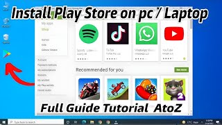 How To Install Google Play Store On Pc Laptop  Install Play Store on pc  Download Play Store in PC [upl. by Oikim]