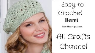 How to Crochet easy beret  Redheart pattern LW2741   Yolanda Soto Lopez [upl. by Alakcim85]