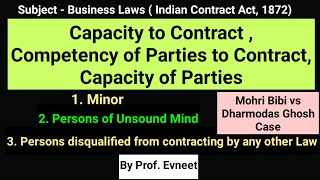 Capacity to Contract  Capacity of Parties  Capacity of Parties under Contract Act 1872 [upl. by Garald99]