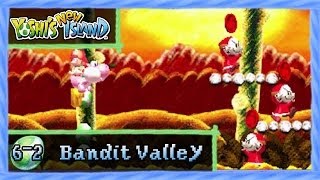 Yoshis New Island  World 62 quotBandit Valleyquot All Red CoinsFlowers 100 Walkthrough [upl. by Sergent209]